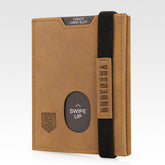 DODENSHA Slim Wallet, Genuine Leather Minimalist Wallet for Mens, RFID Blocking Tri-Fold Slim Credit Card Wallet with 10 Cards, 2 Banknote Compartments, ID Window, Coin Pocket Men Wallets with Gift Box-Brown - DODENSHA