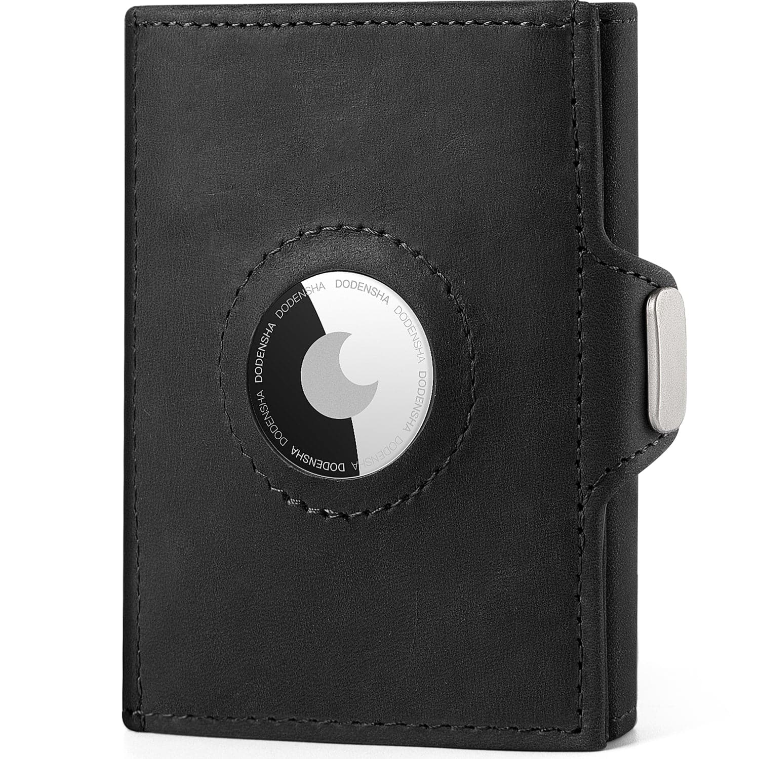 DODENSHA AirTag Wallet, Credit Card Holder Slim Wallet RFID Blocking Genuine Leather Minimalist Wallet with Banknote Compartments, ID Window, Coin Pocket & Snap Closure Men Wallets with Gift Box - DODENSHA