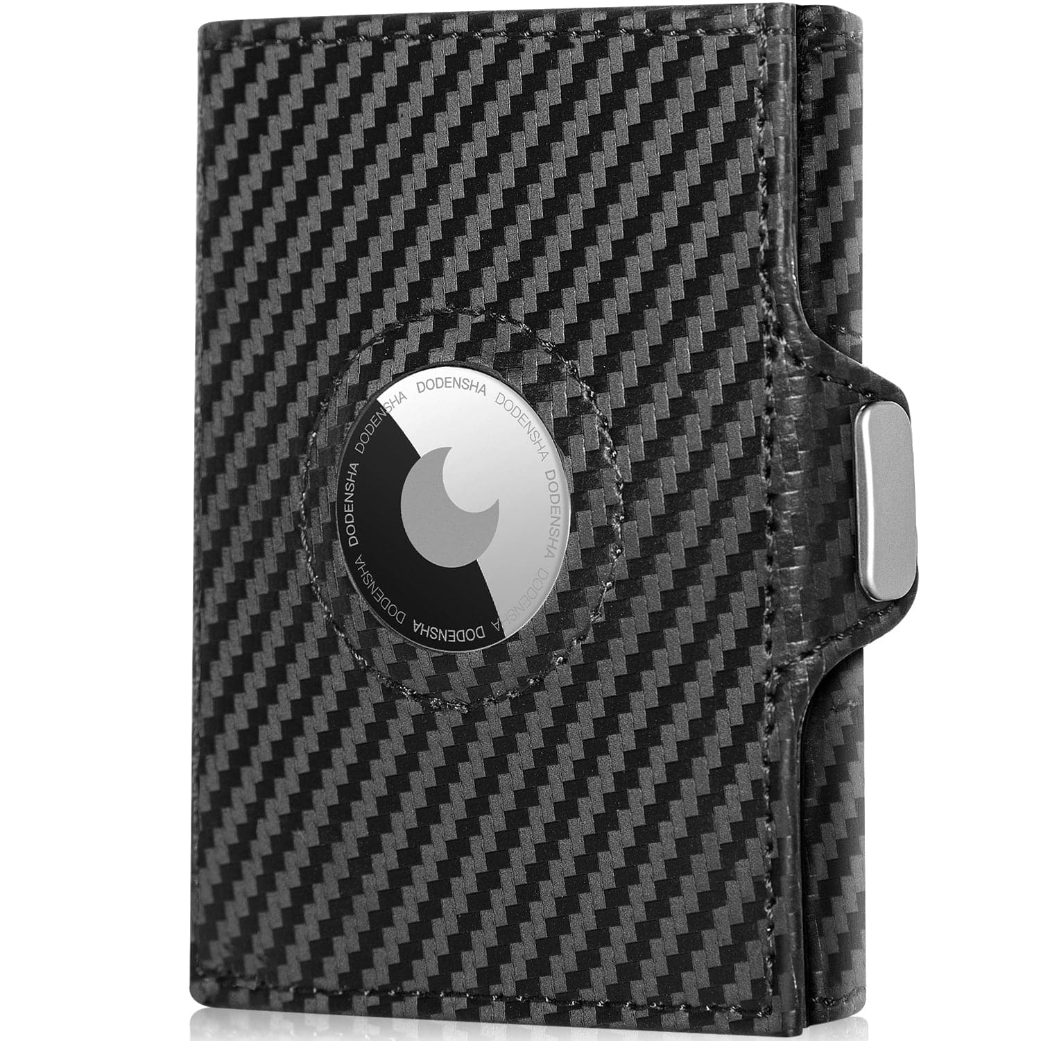 DODENSHA AirTag Wallet, Credit Card Holder Slim Wallet RFID Blocking Genuine Leather Minimalist Wallet with Banknote Compartments, ID Window, Coin Pocket & Snap Closure Men Wallets with Gift Box - DODENSHA