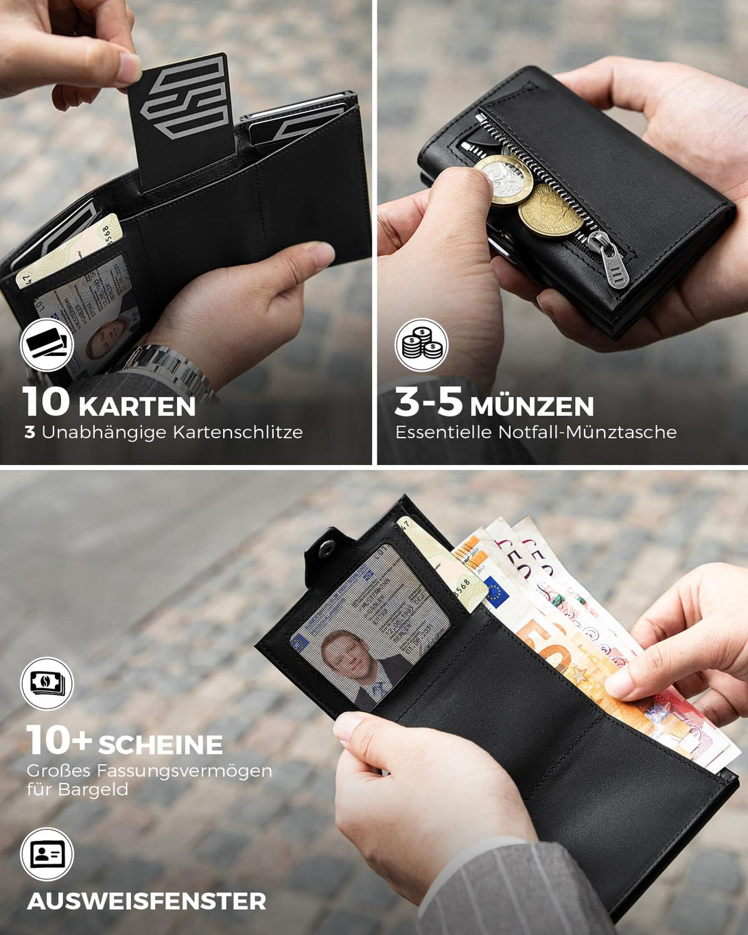 DODENSHA Airtag Wallet with Coin Compartment I Slim Trifold Wallet I Card Holder Men with RFID Protection I Smart I Wallet Small with Compartment